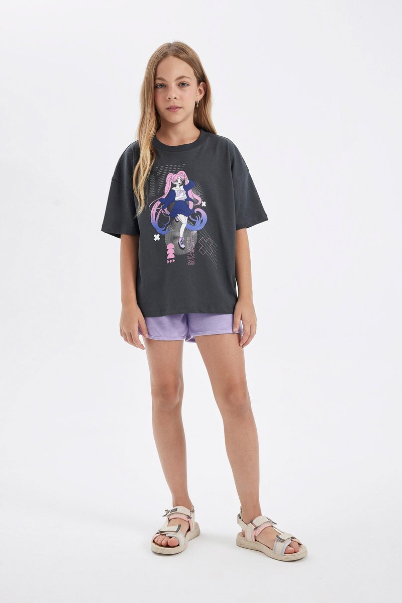 DeFacto Purple Girl Girl Waffle Shorts Casual - Image 3